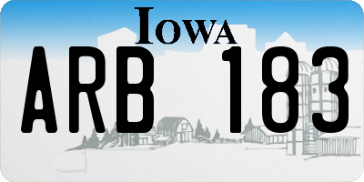 IA license plate ARB183
