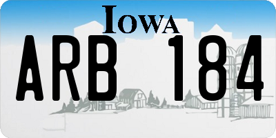 IA license plate ARB184