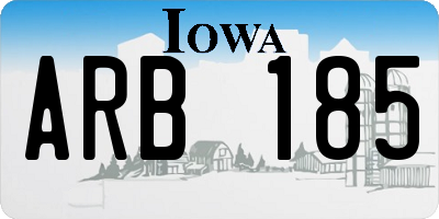 IA license plate ARB185