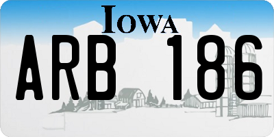 IA license plate ARB186