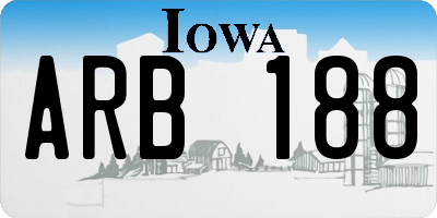 IA license plate ARB188