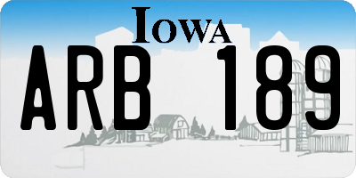 IA license plate ARB189