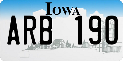 IA license plate ARB190