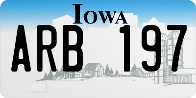 IA license plate ARB197