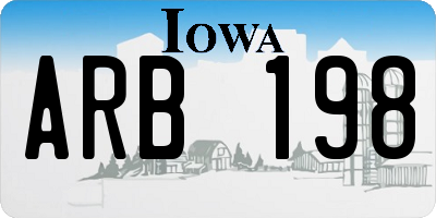 IA license plate ARB198