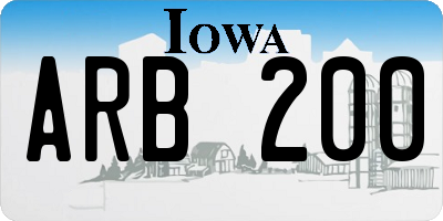 IA license plate ARB200