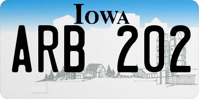 IA license plate ARB202