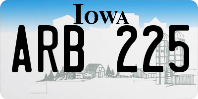 IA license plate ARB225