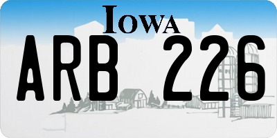 IA license plate ARB226