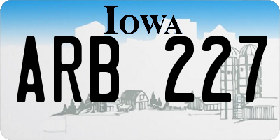IA license plate ARB227