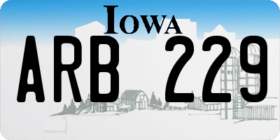 IA license plate ARB229