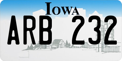 IA license plate ARB232