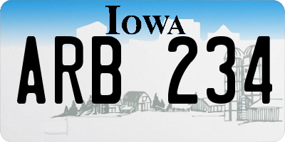 IA license plate ARB234