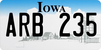 IA license plate ARB235