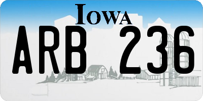IA license plate ARB236