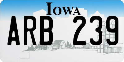 IA license plate ARB239