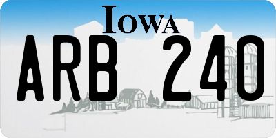 IA license plate ARB240