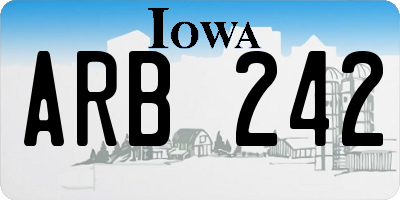 IA license plate ARB242
