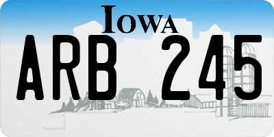 IA license plate ARB245