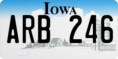 IA license plate ARB246