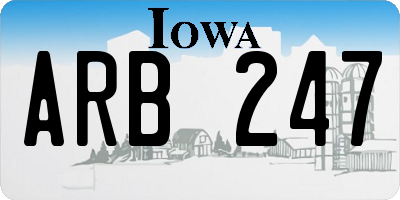 IA license plate ARB247