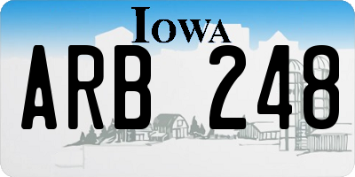 IA license plate ARB248