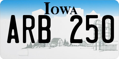 IA license plate ARB250