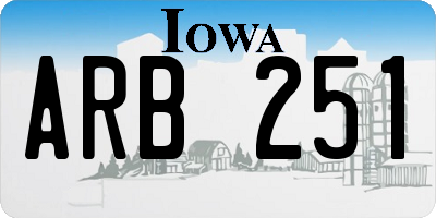 IA license plate ARB251