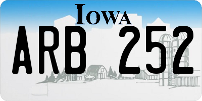 IA license plate ARB252