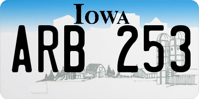 IA license plate ARB253