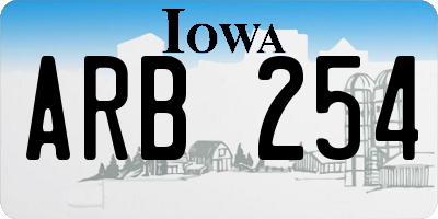 IA license plate ARB254