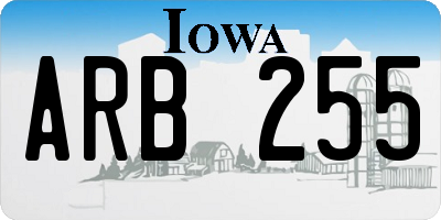 IA license plate ARB255