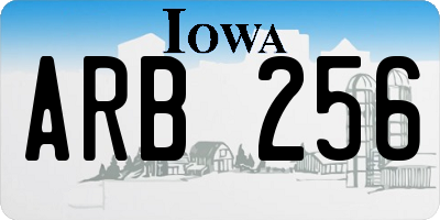 IA license plate ARB256