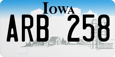 IA license plate ARB258