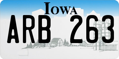 IA license plate ARB263