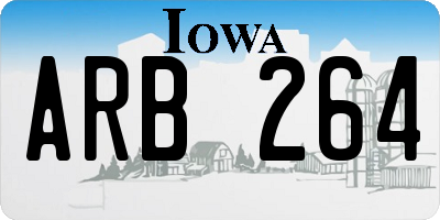 IA license plate ARB264