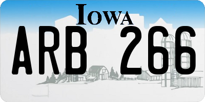 IA license plate ARB266