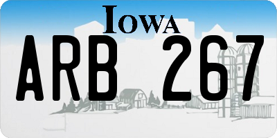 IA license plate ARB267