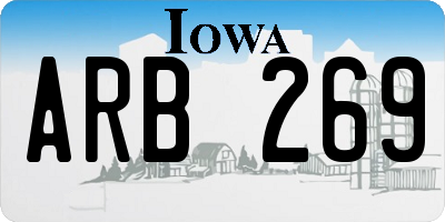 IA license plate ARB269