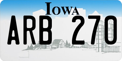 IA license plate ARB270