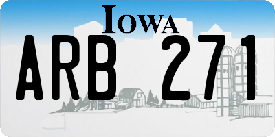 IA license plate ARB271