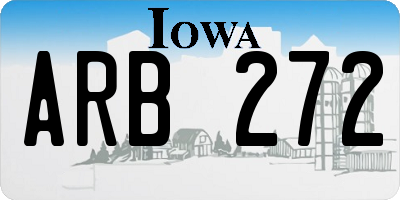 IA license plate ARB272