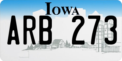 IA license plate ARB273