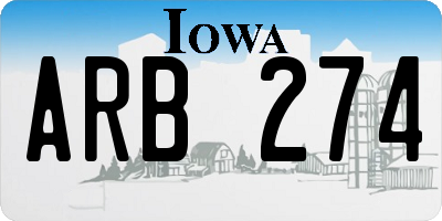 IA license plate ARB274