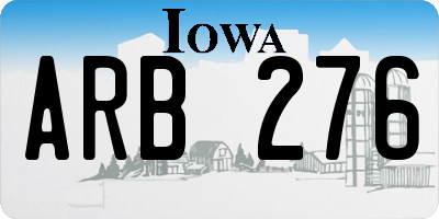 IA license plate ARB276
