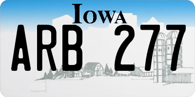 IA license plate ARB277