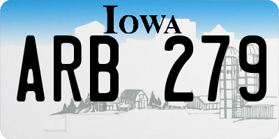 IA license plate ARB279