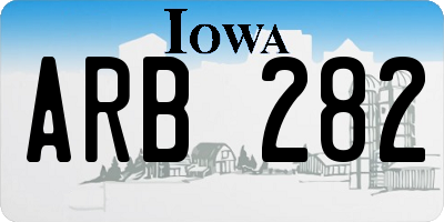 IA license plate ARB282