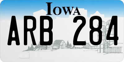 IA license plate ARB284