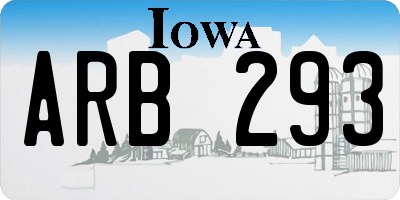 IA license plate ARB293